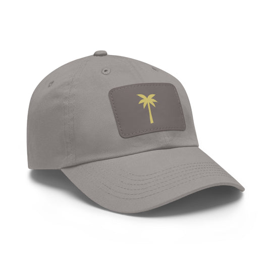 Gold Palm Tree Hat Leather Patch